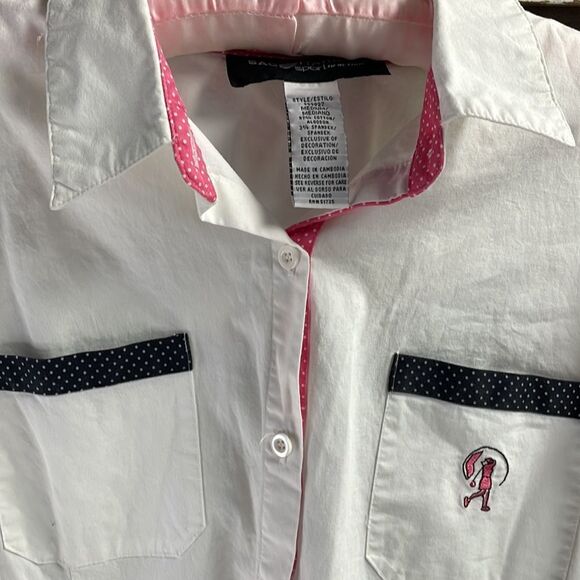 Sag Harbor Sport in Action Ladies Golfer Long Sleeve Blouse, Size Medium, White - Picture 8 of 8